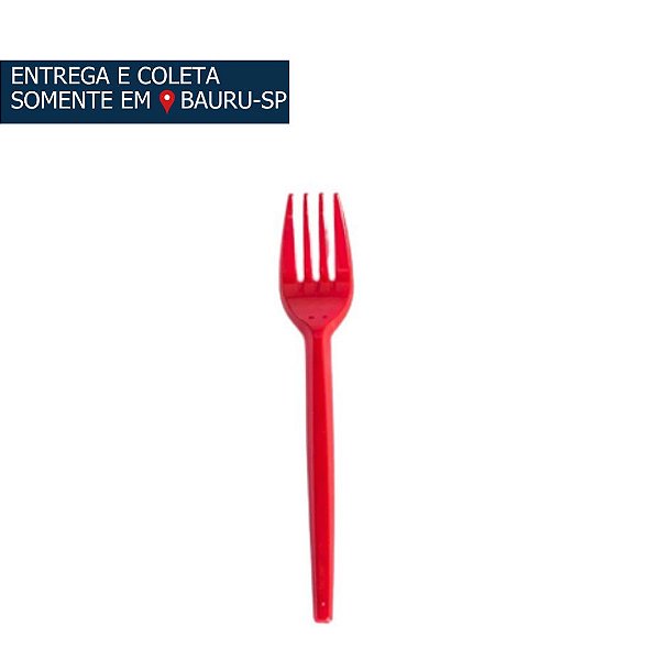 Garfo para Sobremesa Vermelho c/50 unidades