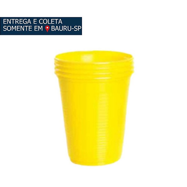 Copo Plástico 200ml Amarelo c/50 unidades