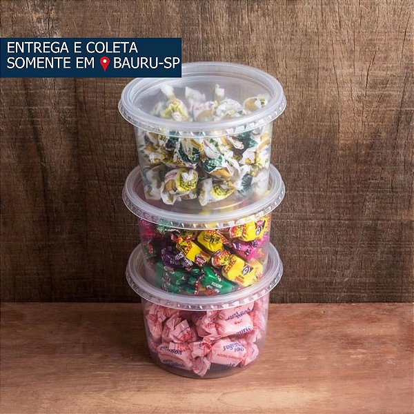Pote Redondo com Tampa PRAFESTA c/24 unidades