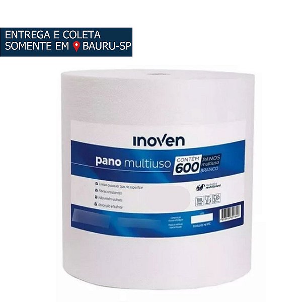 Rolo Multiuso 28x300 BRANCO c/600 panos