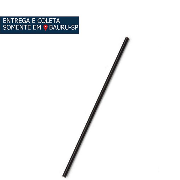 Canudo Plástico Preto 5mm c/100 unidades