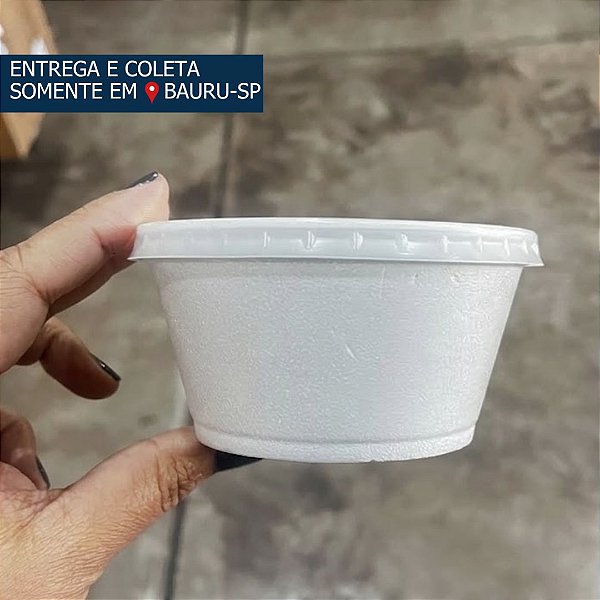 Pote em Isopor com tampa 240ml c/100 unidades