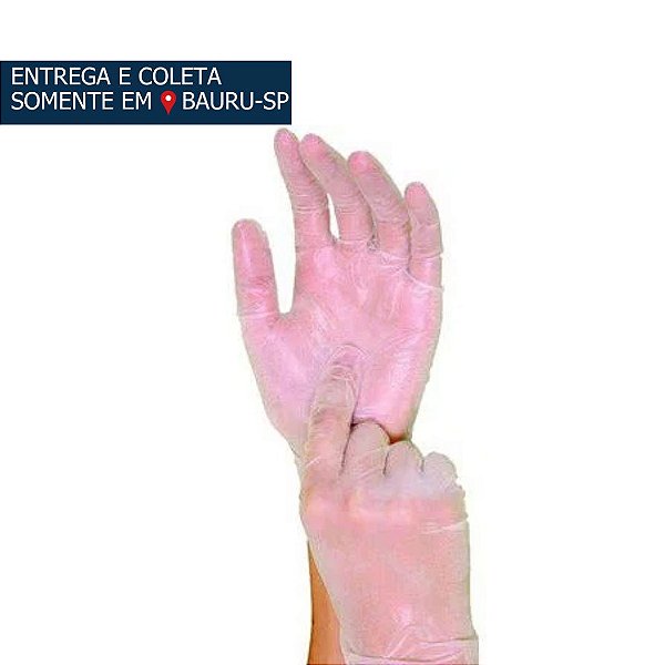 Luva de Vinil sem pó tamanho P