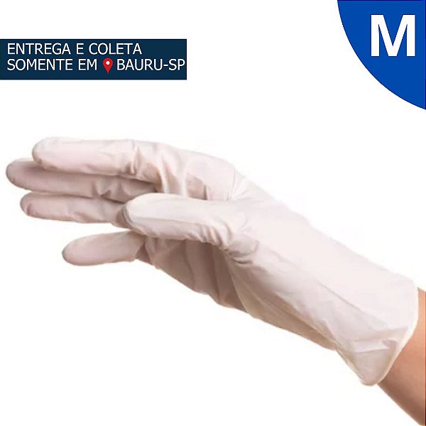 Luva Látex com pó Tamanho M c/100 unidades