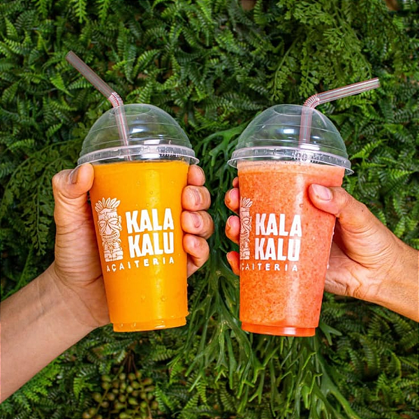 Kit Copo Plástico Personalizado com tampa Bolha - FAZEMOS COM A SUA MARCA