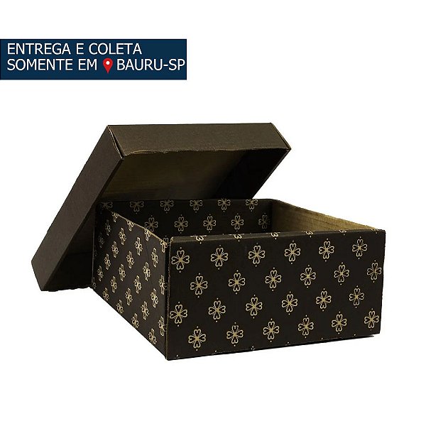 Caixa em Papelão para Bolo - N 05 Marrom Fiori