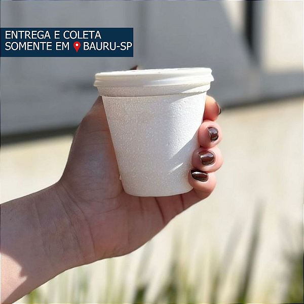 Copo Isopor 118ml com tampa plástica c/100 unidades