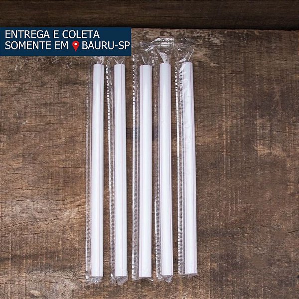 Canudo Plástico Biodegradavel em sachê Jumbo 10mm c/50 unidades