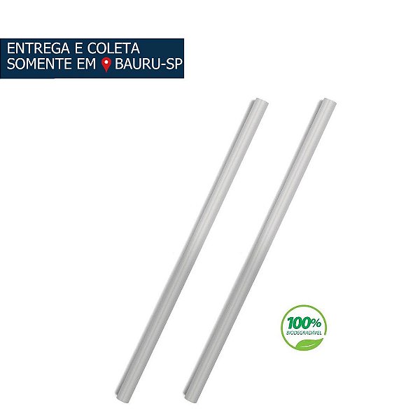 Canudo Plástico Biodegradável em sachê 8mm c/200 unidades