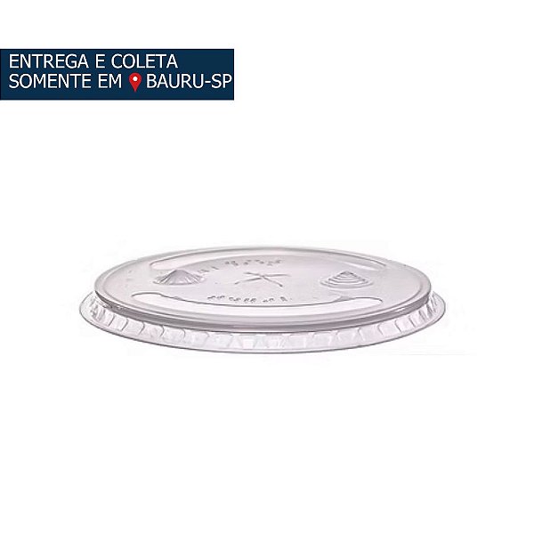 Tampa Reta com furo p/copo 440ml e 550ml PP c/1000 unidades - RIOPLASTIC