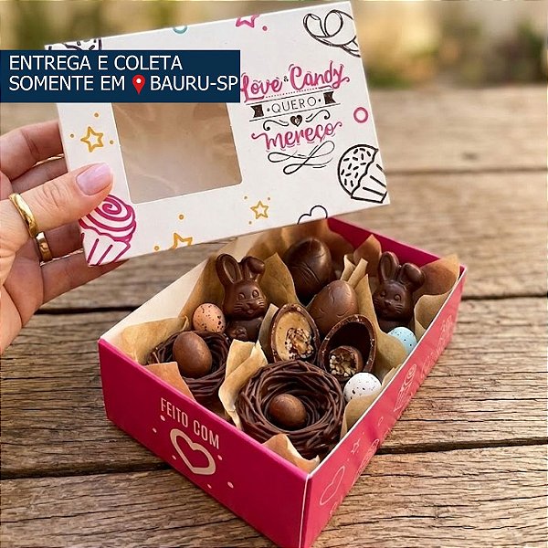 Caixa 6 doces com visor c/10 unidades - LOVE CANDY