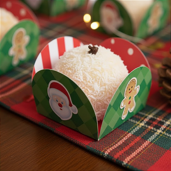 Caixeta para Doces 35mm Natal c/50 unidades
