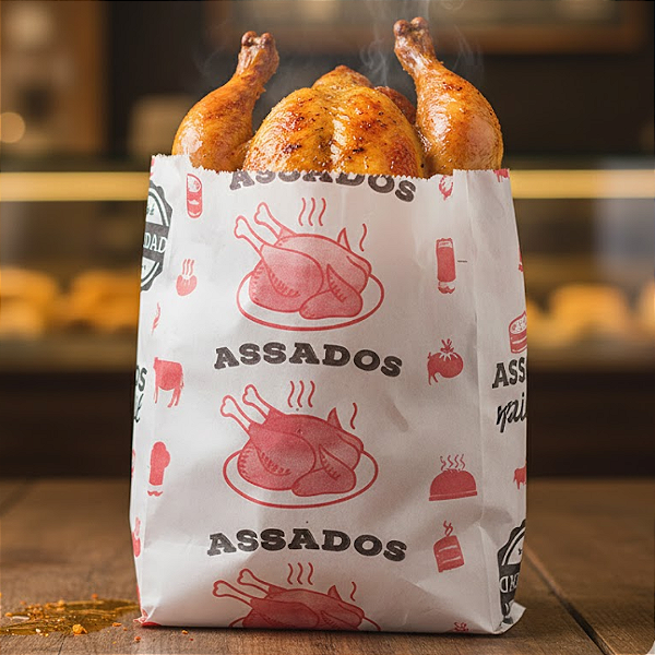 Saco Papel Impermeável p/ Frango Assado c/100 unidades