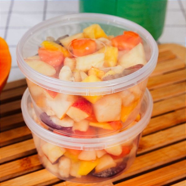 Pote Redondo Plástico 250ml c/tampa lacre c/10 unidades