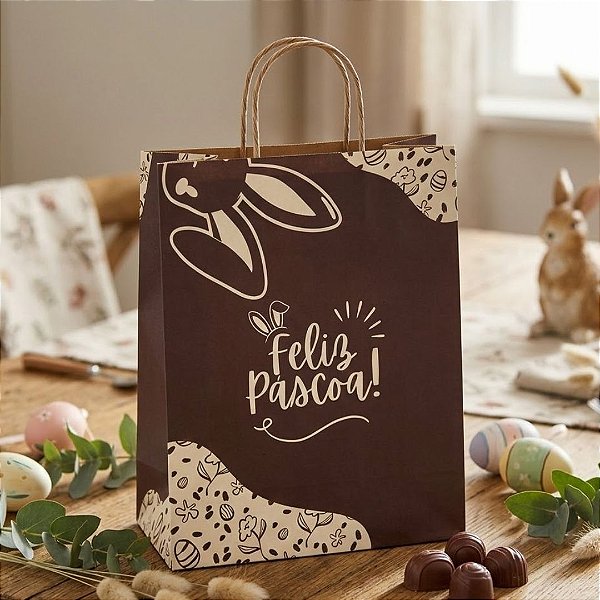 Sacola de Papel G Páscoa c/10 unidades