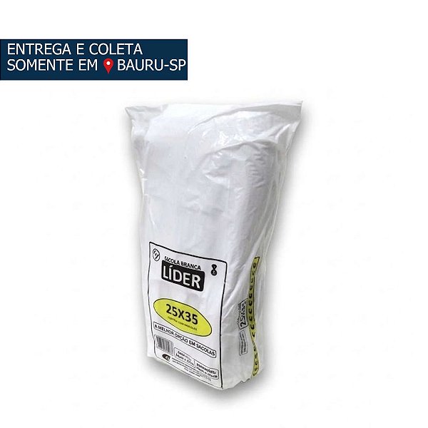 Sacola Plástica Branca Líder 25x35 c/1000 unidades