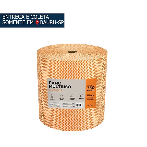 Rolo Multiuso 27x300 LARANJA c/750 panos