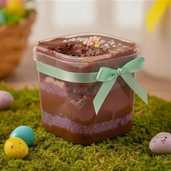 Pote Quadrado 220ml c/tampa e lacre c/10 unidades