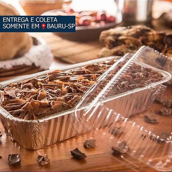 Bandeja em Alumínio para Bolo Inglês D10FS c/ tampa PET 650ml