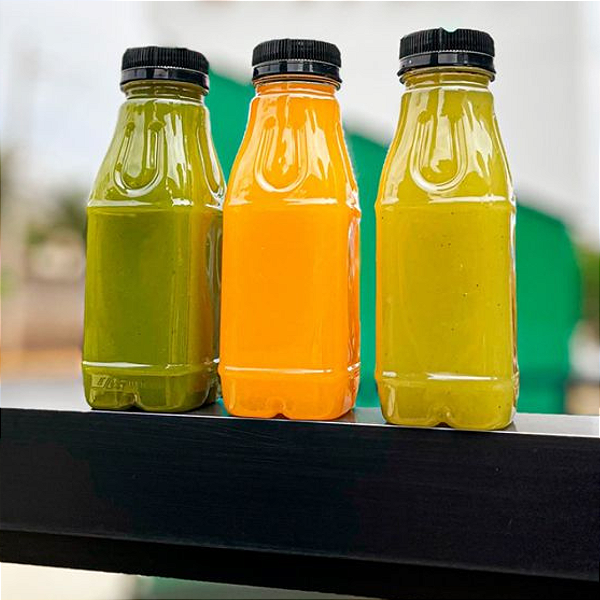 Garrafa PET Quadrada com tampa rosca 500ml c/100 unidades