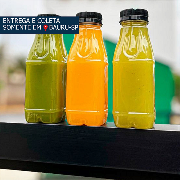 Garrafa PET Quadrada com tampa rosca 500ml c/100 unidades