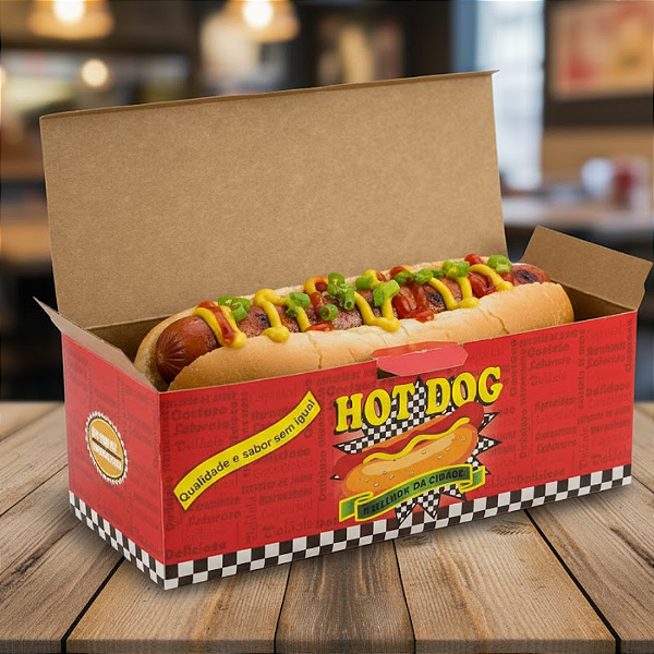 Caixa em Papelão para Cachorro Quente