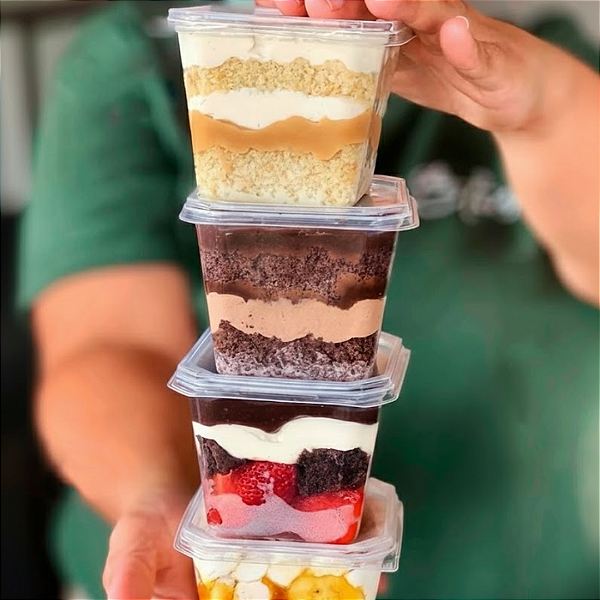 Pote Quadrado Plástico 250ml c/20un