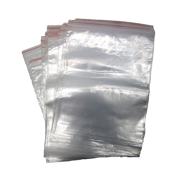 Saquinhos Plásticos ZIP 17cm x 25cm - Pacote com 100 Unidades