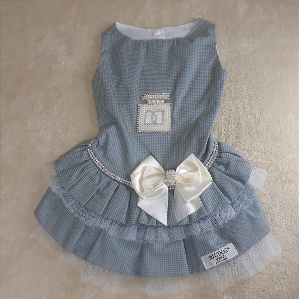 Vestido Pied de Poule Cinza DuDog