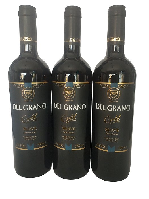 Kit c/ 3 garrafas Del Grano Gold Tinto Suave