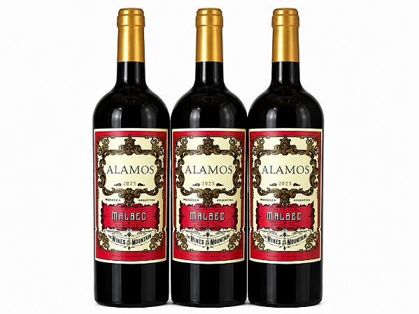 Álamos Malbec cx 3 garrafas - Safra 2025
