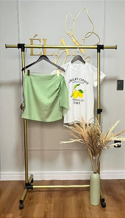 SAIA CURTA BRENDA COM FAIXA E AMARRAÇÃO