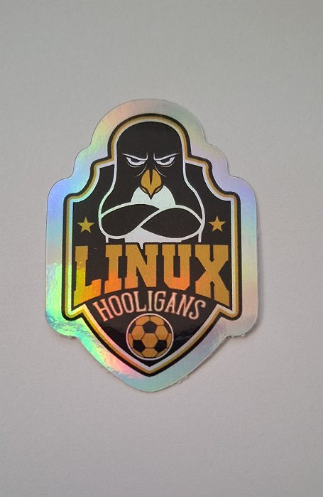 Adesivo Holográfico Hacker Linux Hooligans