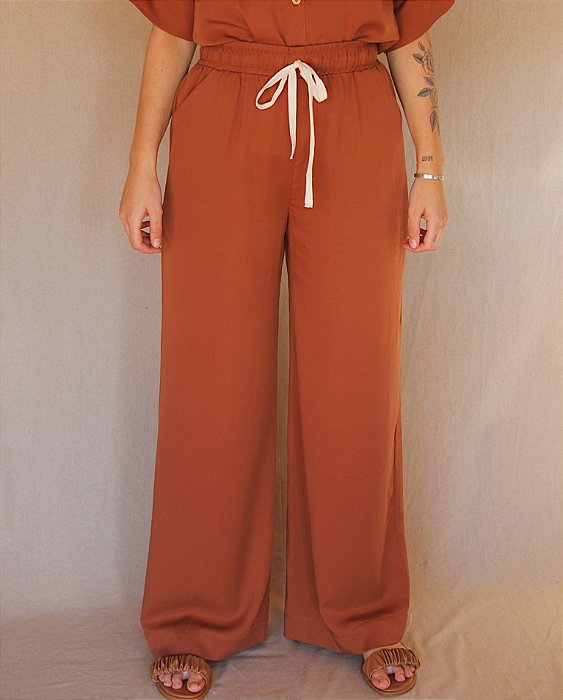 calça pantalona diane liocel marrom