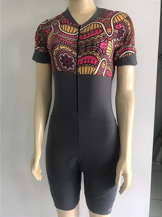 Macaquinho Feminino LIVRE EXPRESSÃO Bicolor Cinza/Amarelo Tam. P