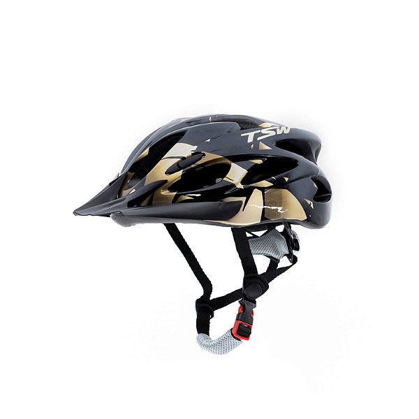 Capacete TSW Raptor II Led Preto/Cinza/Dourado c/ Viseira - Tam. M