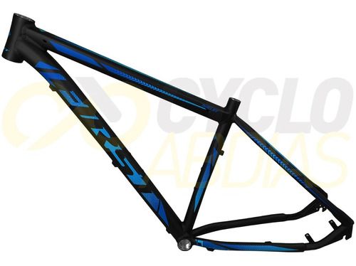 Quadro MTB First Shelby Alumínio Preto/Azul Fosco Tam. 17.5