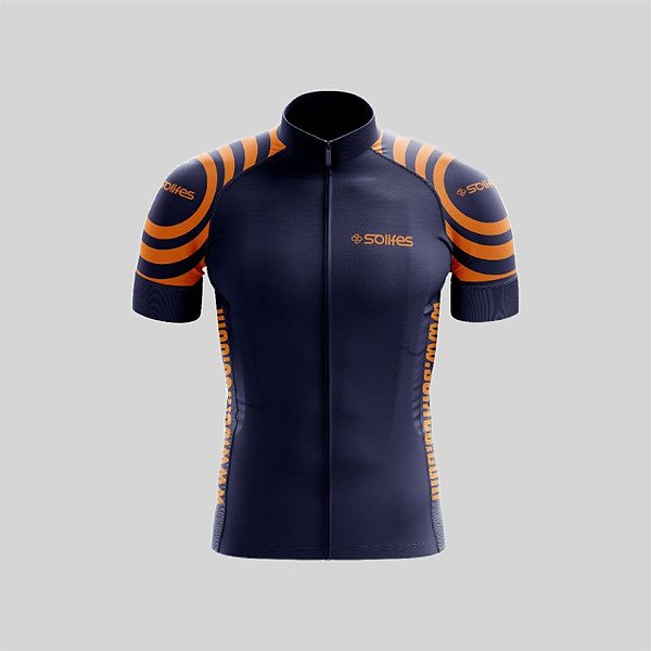 Camisa Ciclismo SOLIFES Azul c/ Laranja -Tam. M