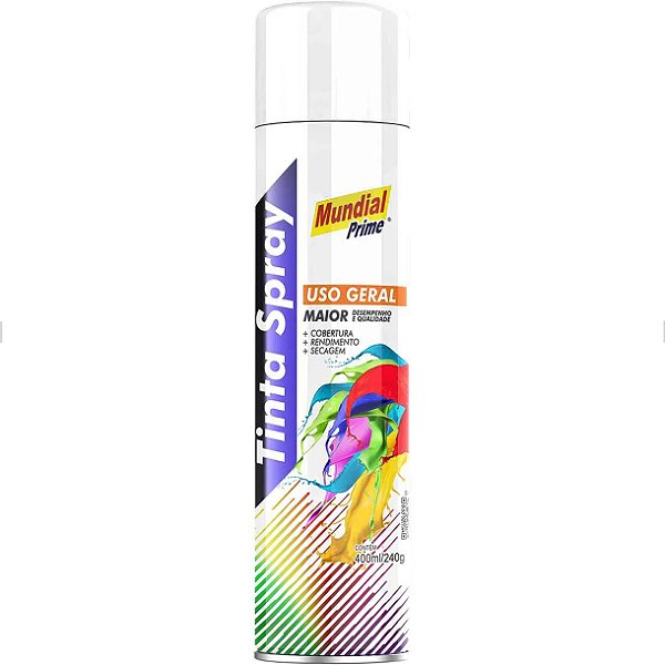 Tinta Spray MUNDIAL PRIME Branco sem Brilho 400 ML