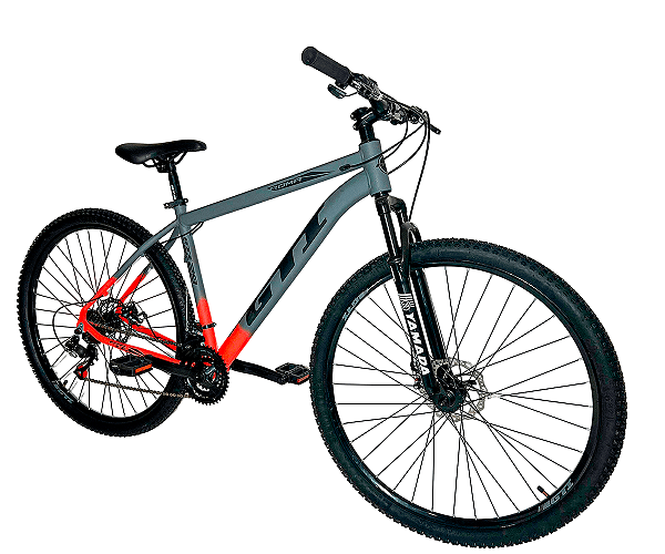 Bicicleta GTI Roma Cinza/Laranja 21v Tam. 17