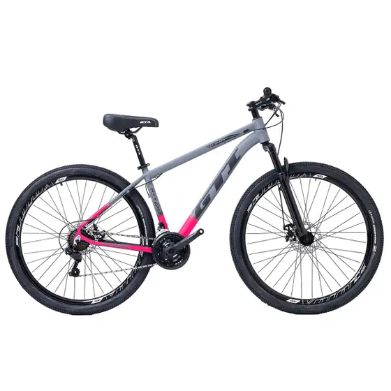 Bicicleta GTI Roma Cinza/Rosa 21v Tam. 15