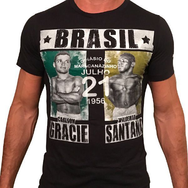 Camiseta Book - Carlson Gracie Vs Waldemar Santana-1956 (Preta)