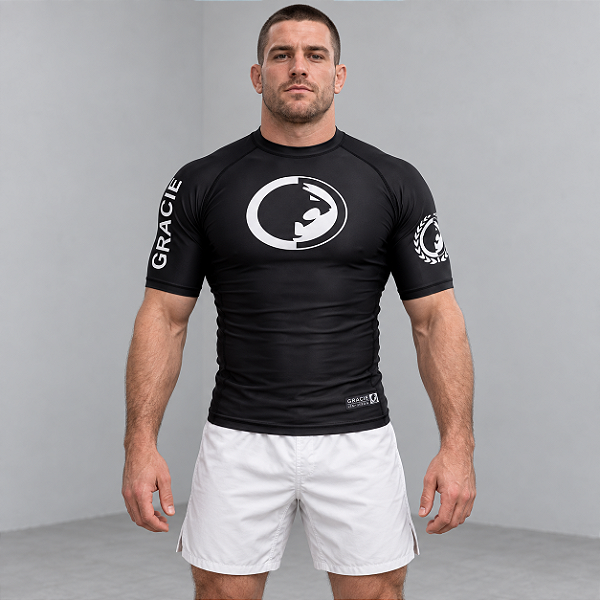 Rash Guard Preta - Equipe RGA - Manga Curta