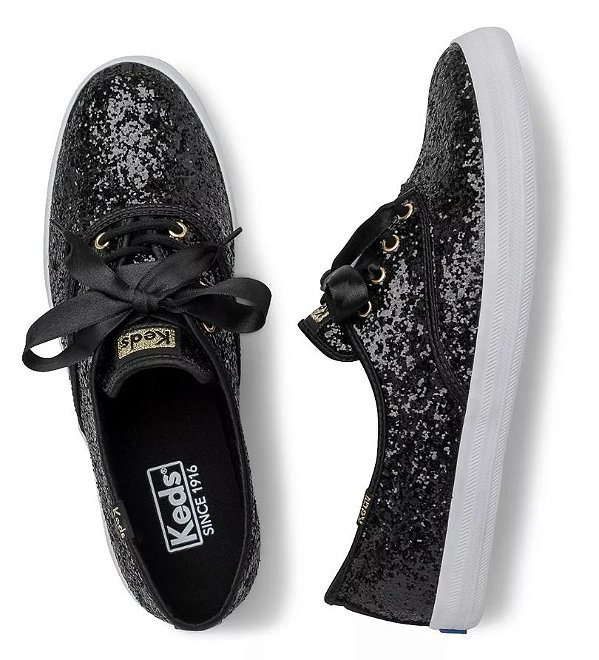 tenis preto glitter