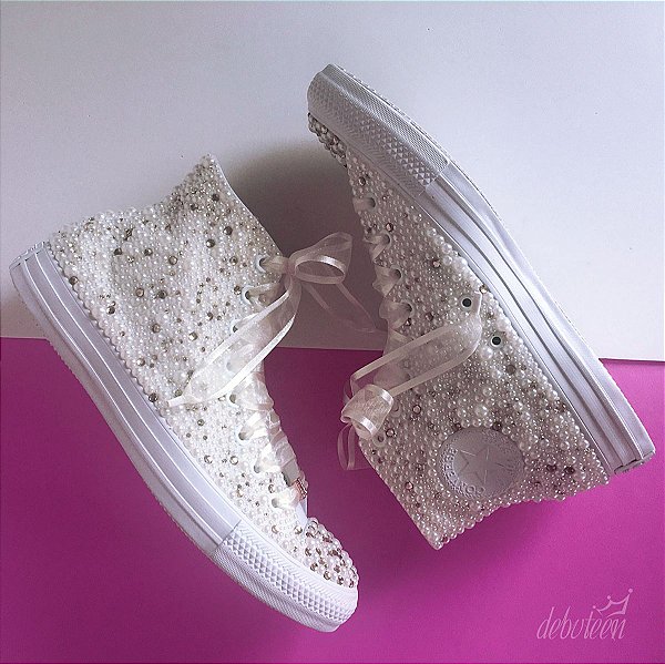tenis personalizados com perola