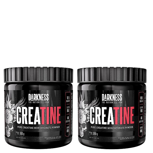CREATINA MONOHIDRATADA 2X300G= 600G  100% PURA- DARKNESS