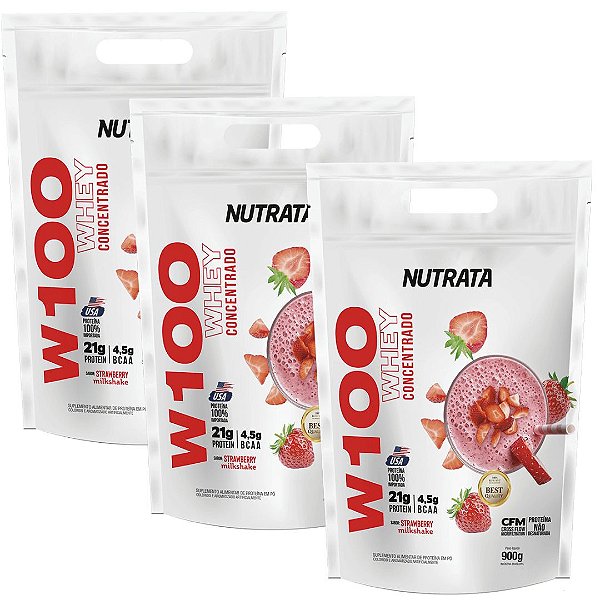 WHEY PROTEIN CONCENTRADO 3X900G= 2.7KG -  NUTRATA