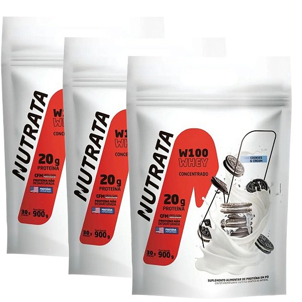 WHEY PROTEIN CONCENTRADO 3X900G= 2.7KG - NUTRATA