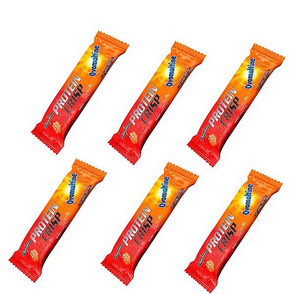 CRISP BAR 6X45G INTEGRALMÉDICA - 6 SABORES - OVOMALTINE - CREME DE COCO - BROWNIE DE CHOCOLATE - LEITE EM PÓ COM CREME DE AVELÃ - DUO CRUNCH - COOKIES