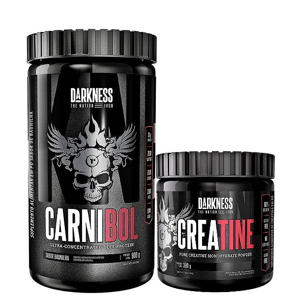 Carnibol 900g ZERO LACTOSE - CREATINA 300G 100% PURA - DARKENSS